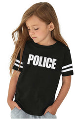 Police Force Toddler Football Jersey Tee-Direct To Garment Print-Brisco Baby