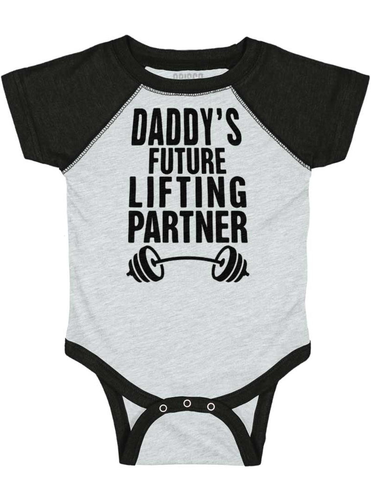 Lifting Partner Raglan Romper Bodysuit-Direct To Garment Print-Brisco Baby