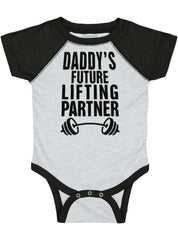 Lifting Partner Raglan Romper Bodysuit-Direct To Garment Print-Brisco Baby