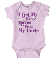 Dance Moves From Uncle Romper Bodysuit-Direct To Garment Print-Brisco Baby