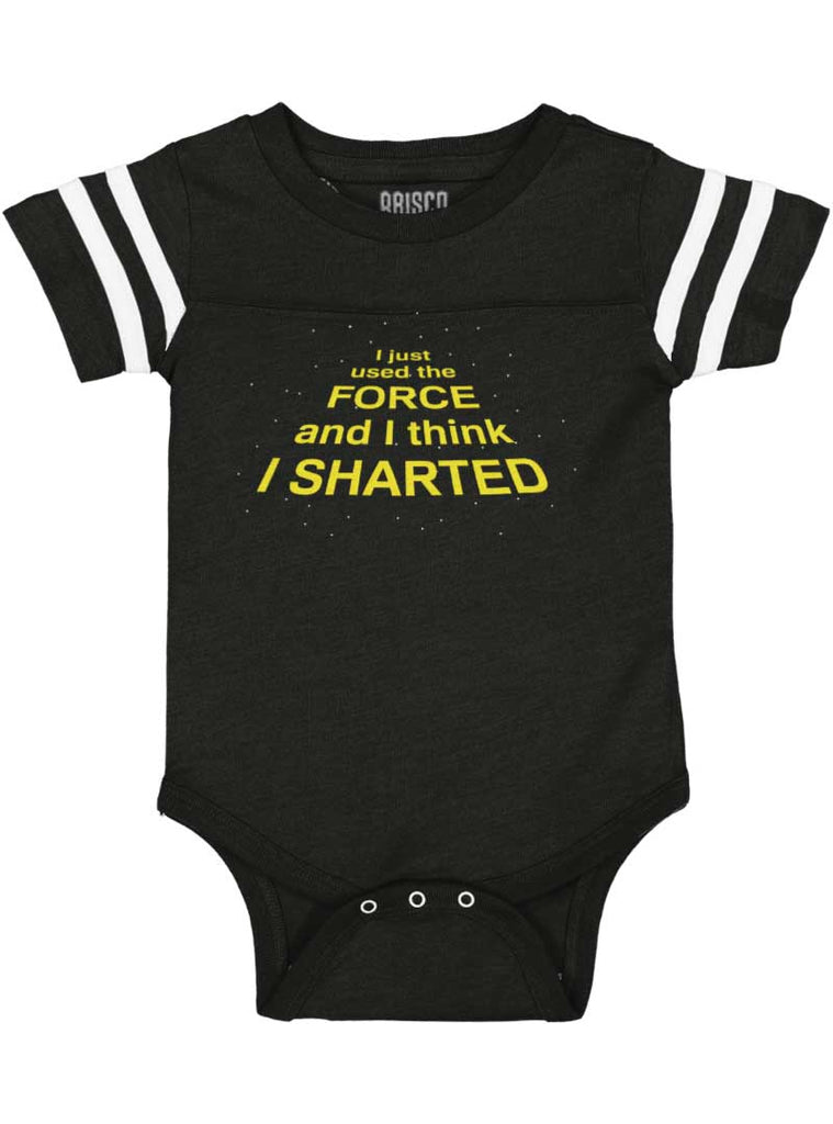 Used The Force Football Romper Bodysuit-Direct To Garment Print-Brisco Baby