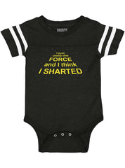 Used The Force Football Romper Bodysuit-Direct To Garment Print-Brisco Baby