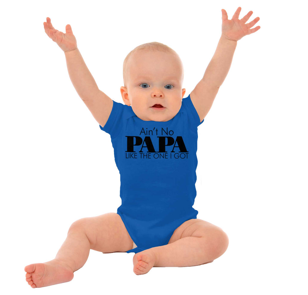 Ain't No Papa Like Mine Romper Bodysuit-Direct To Garment Print-Brisco Baby