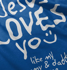 Jesus Loves You Ringer Romper Bodysuit-Direct To Garment Print-Brisco Baby