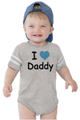 I Heart Daddy Football Romper Bodysuit-Direct To Garment Print-Brisco Baby
