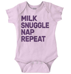 Milk Snuggle Nap Romper Bodysuit-Direct To Garment Print-Brisco Baby