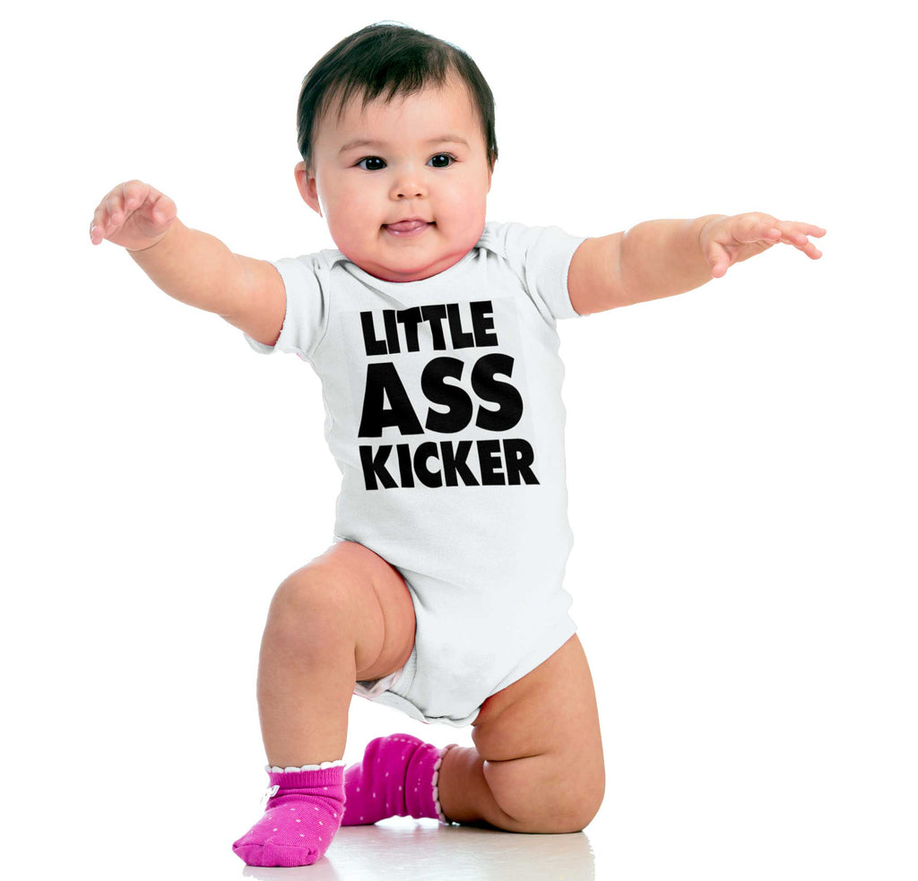 Little Ass Kicker Romper Bodysuit-Direct To Garment Print-Brisco Baby