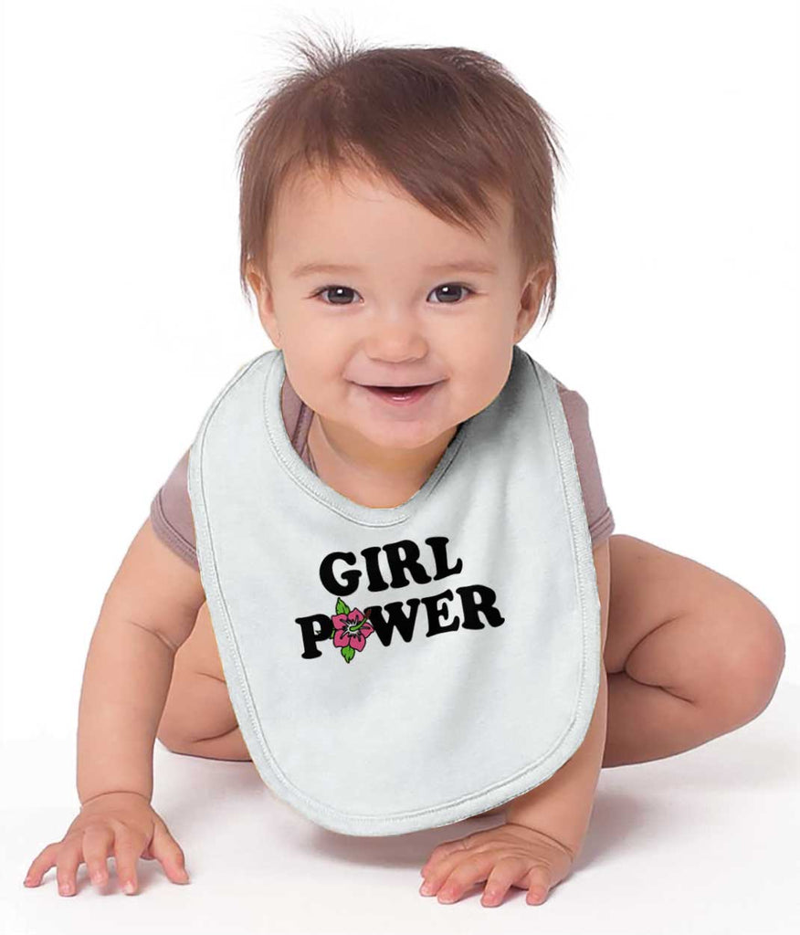 Girl Power Infant Baby Bib-Direct To Garment Print-Brisco Baby
