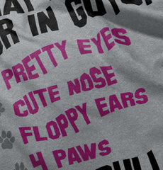 Pit Bull Checklist Romper Bodysuit-Direct To Garment Print-Brisco Baby