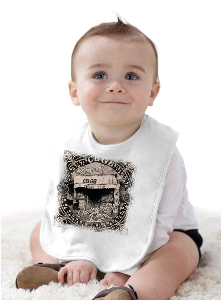 CBGB Photo Infant Baby Bib-Direct To Garment Print-Brisco Baby