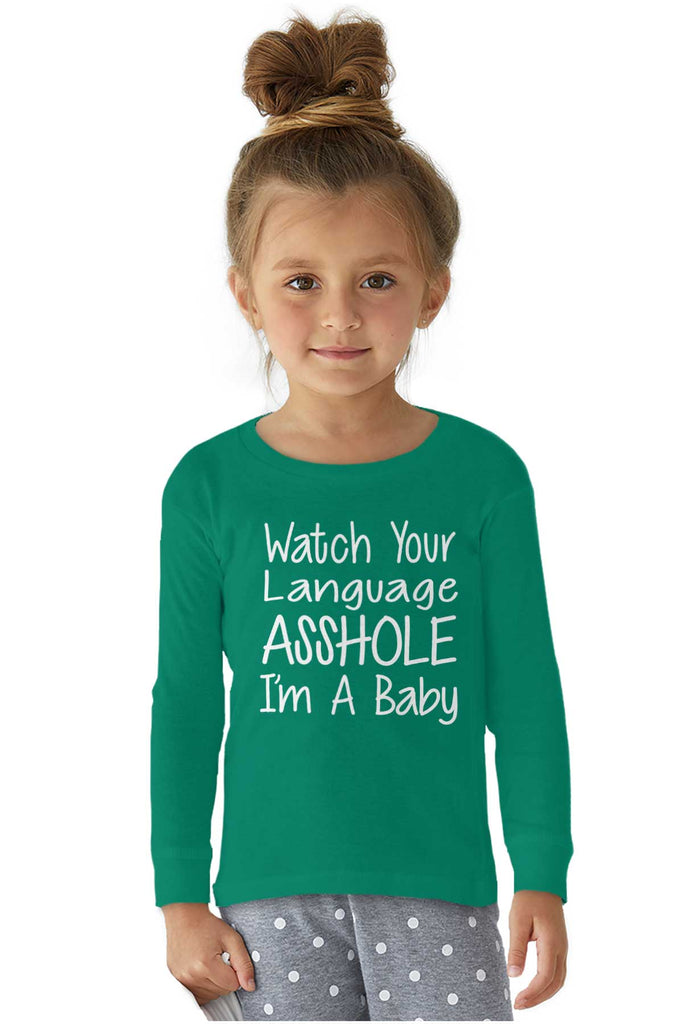 Watch The Language Solid Baby Pajama Top-Direct To Garment Print-Brisco Baby