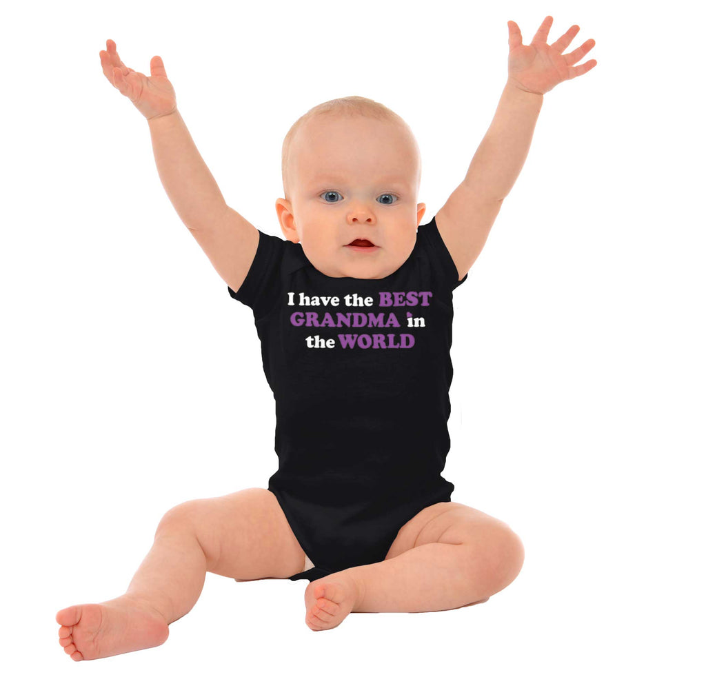 Best Grandma In The World Romper Bodysuit-Direct To Garment Print-Brisco Baby