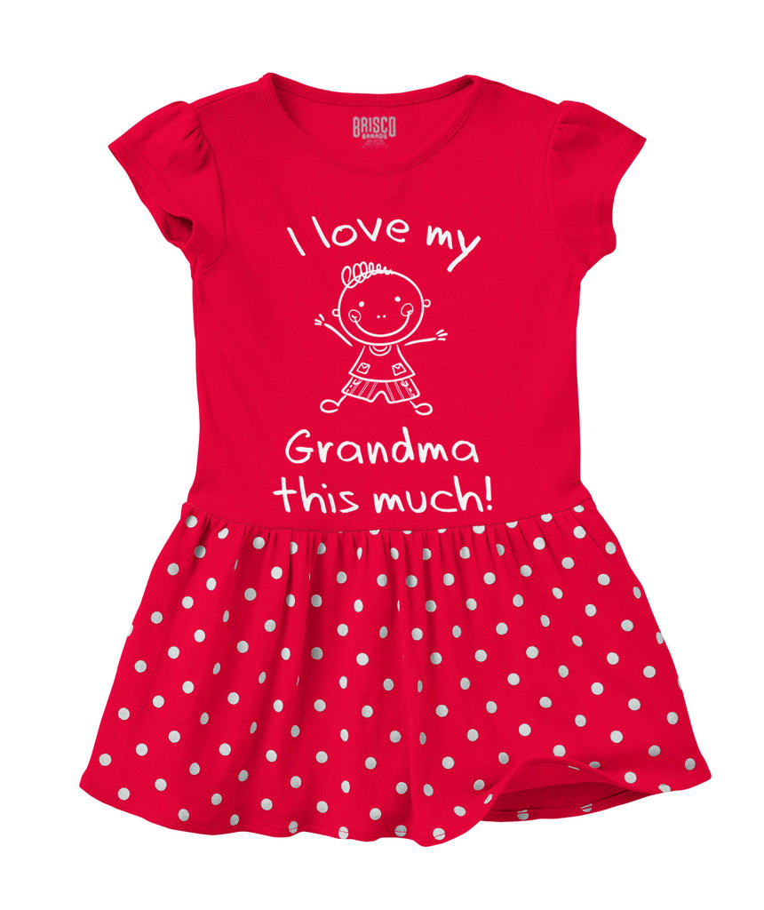 Love My Grandma Baby Polka Dot Skirt Dress-Direct To Garment Print-Brisco Baby