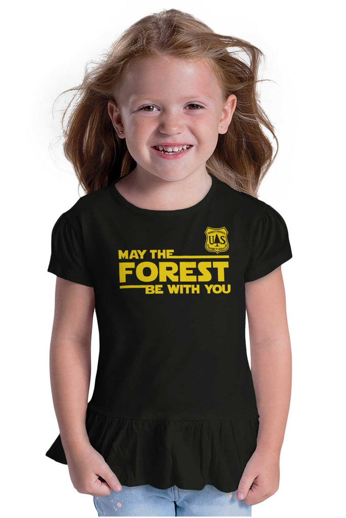 May The Forest Toddler Ruffle Bottom Tee-Direct To Garment Print-Brisco Baby