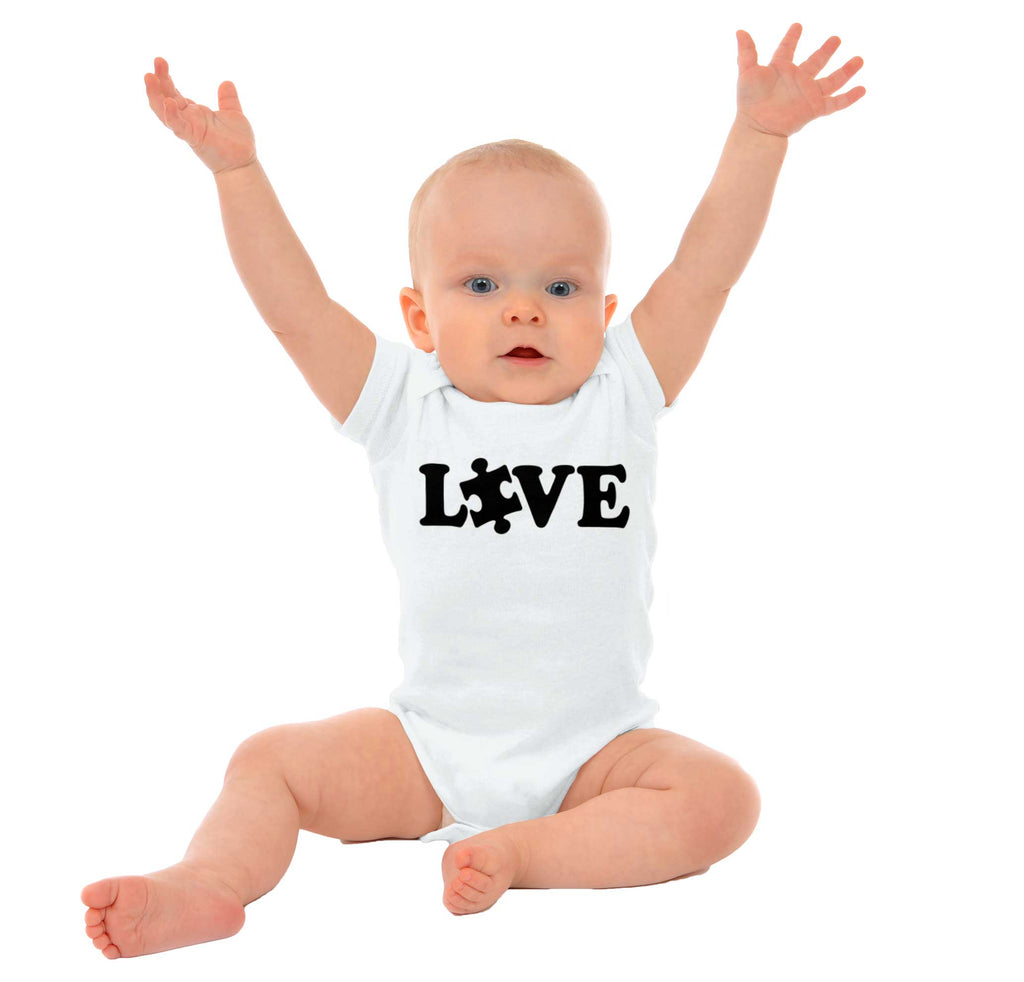 Love Autism Romper Bodysuit-Direct To Garment Print-Brisco Baby