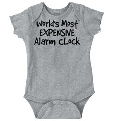 Alarm Clock Romper Bodysuit-Direct To Garment Print-Brisco Baby
