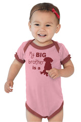 Brother is a Dog Baby Ruffled Trim Romper-Direct To Garment Print-Brisco Baby