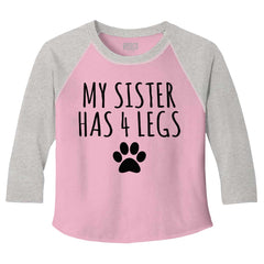Sister has 4 legs Toddler Baseball-Direct To Garment Print-Brisco Baby