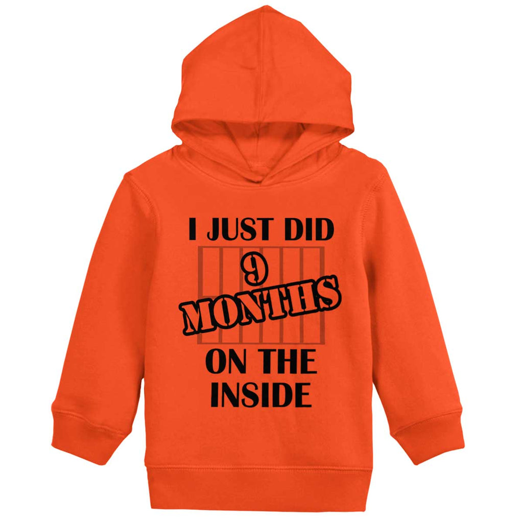 9 Months On The Inside Toddler Pullover Hoodie-Direct To Garment Print-Brisco Baby