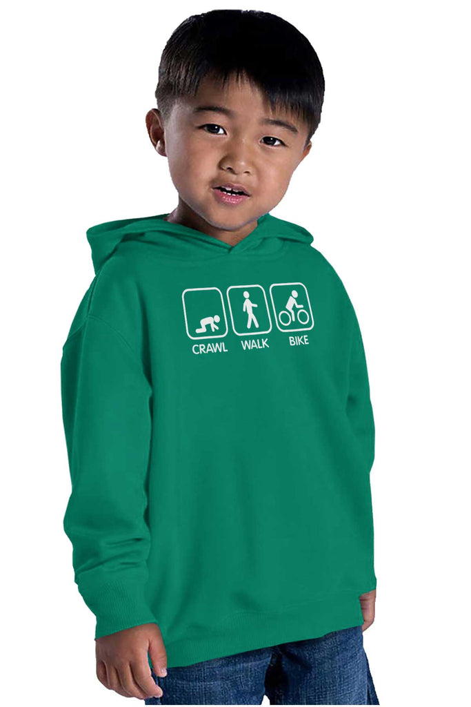 Crawl Walk Bike Toddler Pullover Hoodie-Direct To Garment Print-Brisco Baby