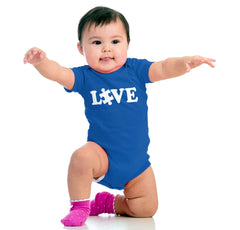 Love Autism Romper Bodysuit-Direct To Garment Print-Brisco Baby