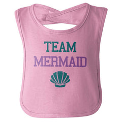 Team Mermaid Infant Baby Bib-Direct To Garment Print-Brisco Baby