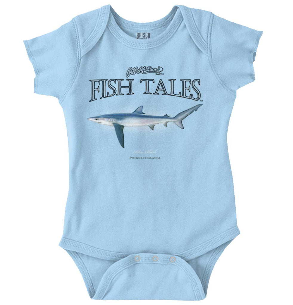 Blue Shark Romper Bodysuit-Direct To Garment Print-Brisco Baby