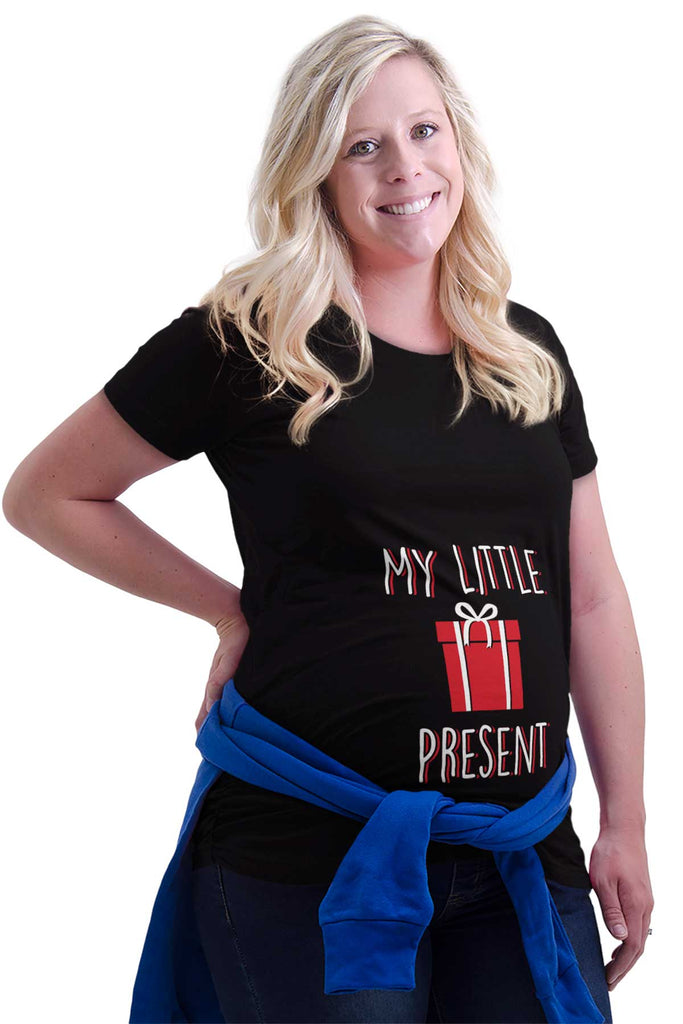My Little Present Maternity T-Shirt-Direct To Garment Print-Brisco Baby