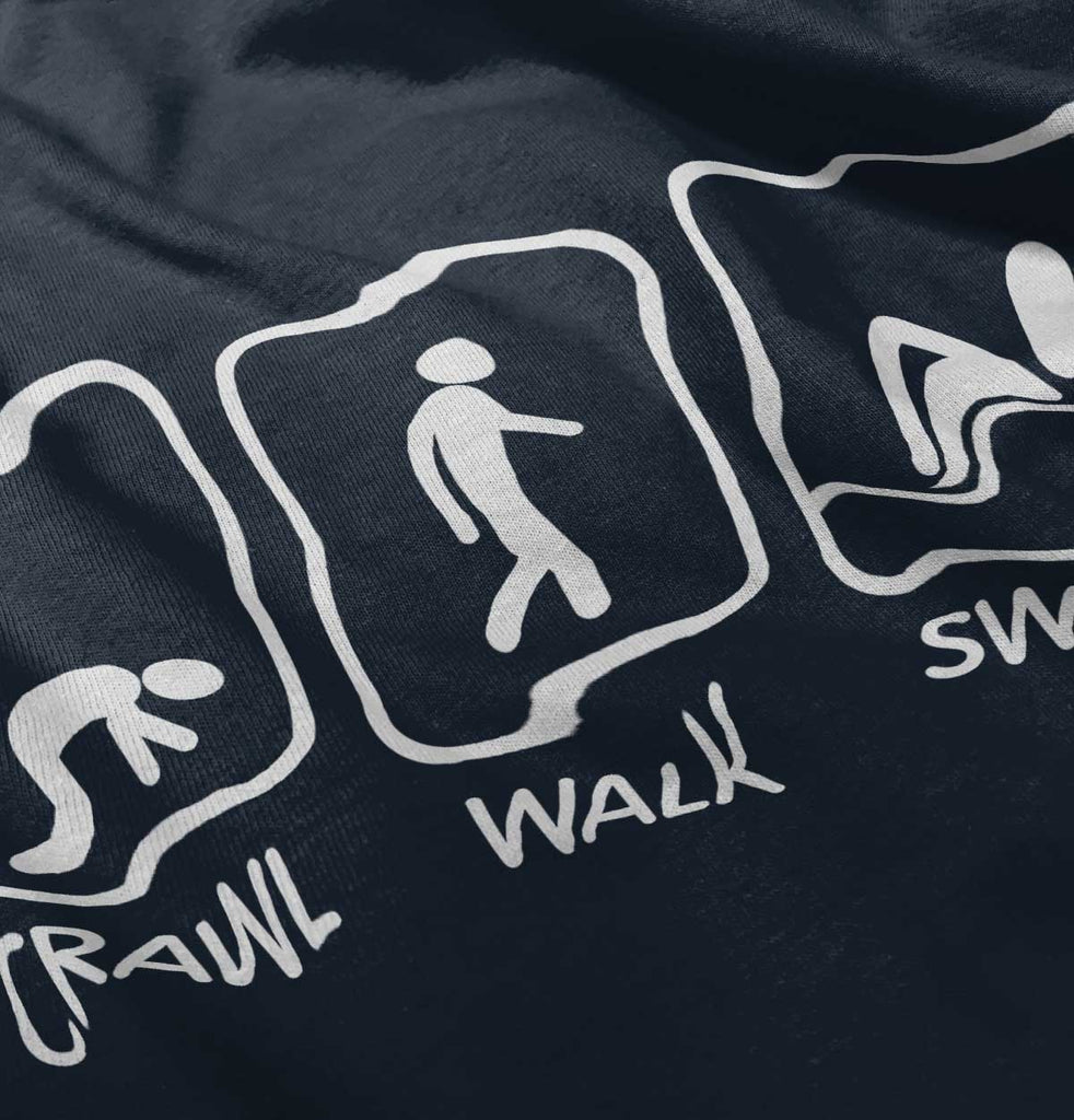 Crawl Walk Swim Infant Toddler T Shirt-Direct To Garment Print-Brisco Baby