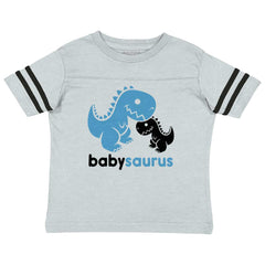 Babysaurus Rex Toddler Football Jersey Tee-Direct To Garment Print-Brisco Baby
