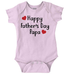 Happy Fathers Day Papa Romper Bodysuit-Direct To Garment Print-Brisco Baby