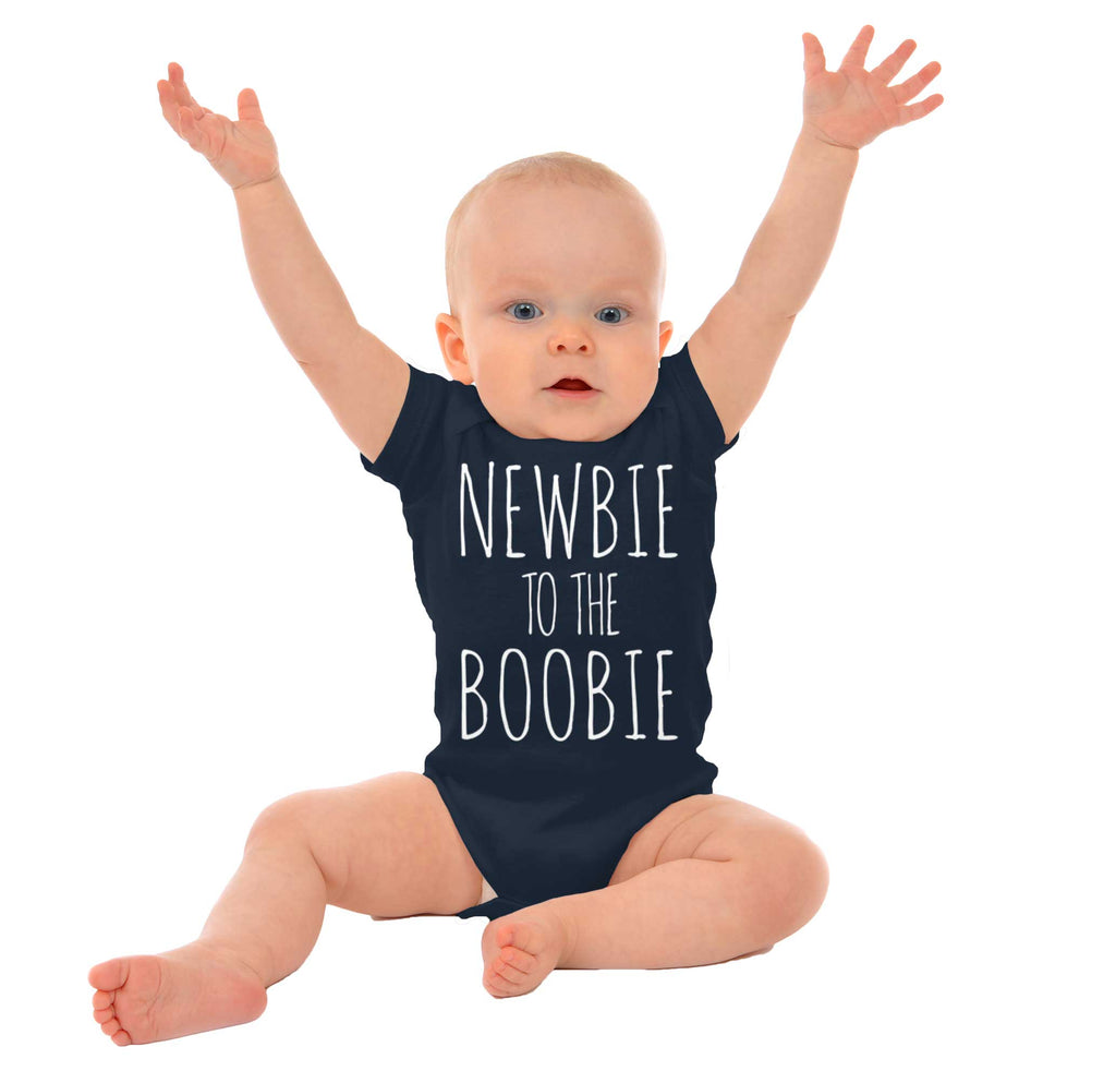 Newbie Boobie Romper Bodysuit-Direct To Garment Print-Brisco Baby