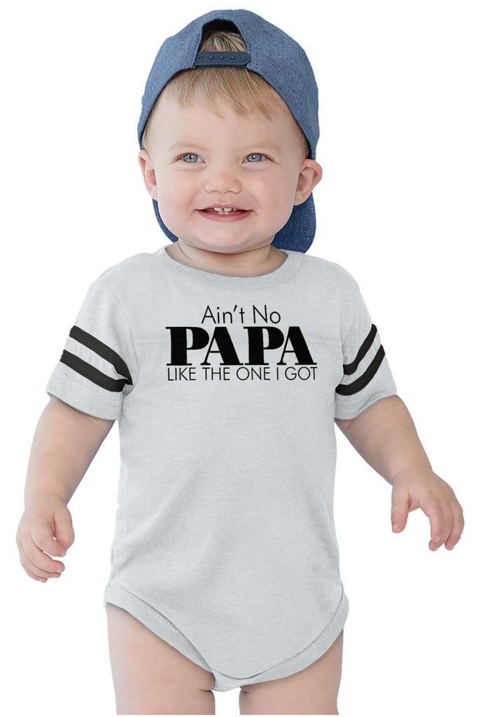No Papa Like Me Football Romper Bodysuit-Direct To Garment Print-Brisco Baby