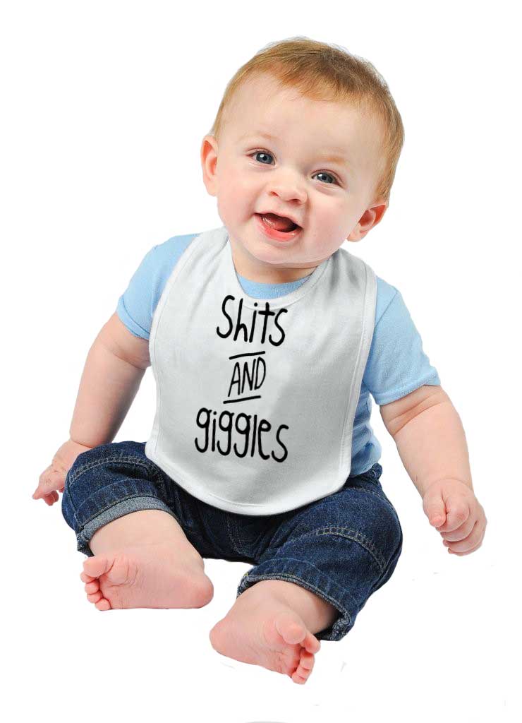 Shits and Giggles Infant Baby Bib-Direct To Garment Print-Brisco Baby