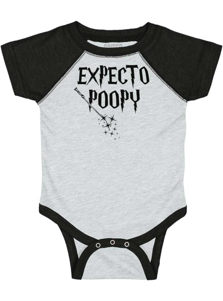 Expecto Poopy Raglan Romper Bodysuit-Direct To Garment Print-Brisco Baby