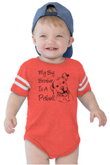 Brother is a Pitbull Football Romper Bodysuit-Direct To Garment Print-Brisco Baby
