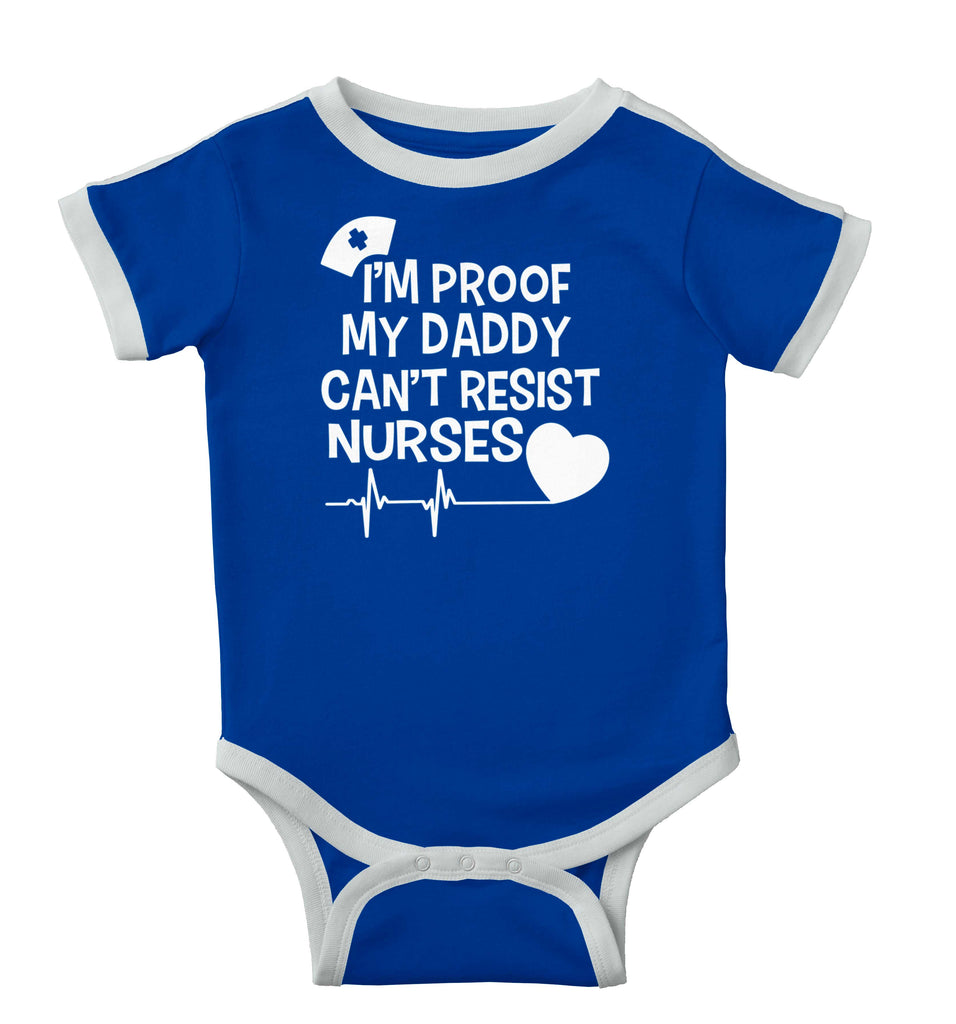 Can't Resist Nurses Ringer Romper Bodysuit-Direct To Garment Print-Brisco Baby