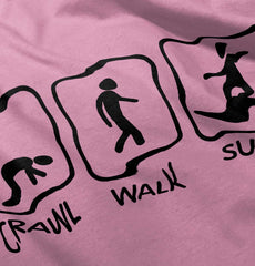 Crawl Walk Surf Toddler Baseball-Direct To Garment Print-Brisco Baby