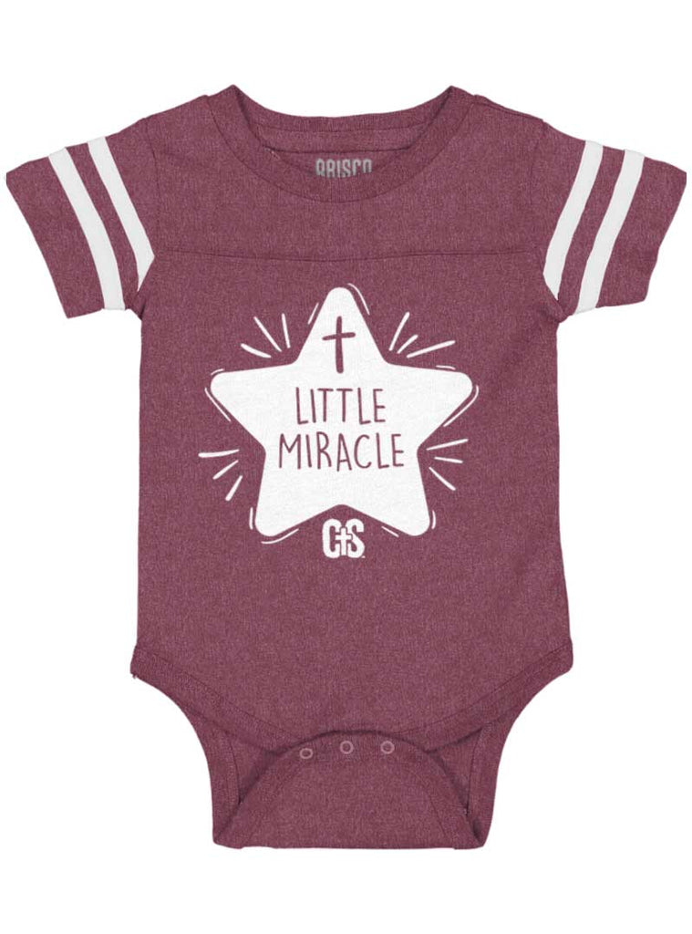 Little Miracle Football Romper Bodysuit-Direct To Garment Print-Brisco Baby