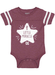 Little Miracle Football Romper Bodysuit-Direct To Garment Print-Brisco Baby