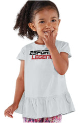 Sports Legend Professional Gamer Toddler Ruffle Bottom Tee-Direct To Garment Print-Brisco Baby
