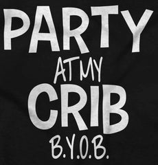 Party At My Crib Infant Baby Bib-Direct To Garment Print-Brisco Baby