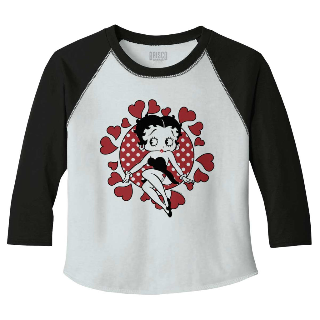 Vintage Betty Toddler Baseball-Direct To Garment Print-Brisco Baby