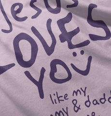 Jesus Loves You Infant Baby Bib-Direct To Garment Print-Brisco Baby