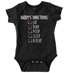 Daddy's Directions Romper Bodysuit-Direct To Garment Print-Brisco Baby