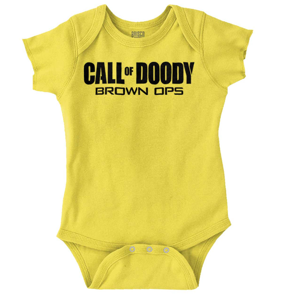 Call Of Doody Romper Bodysuit-Direct To Garment Print-Brisco Baby
