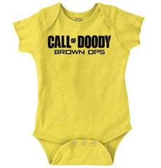 Call Of Doody Romper Bodysuit-Direct To Garment Print-Brisco Baby