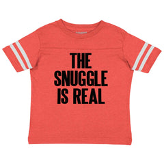 Snuggle Is Real Toddler Football Jersey Tee-Direct To Garment Print-Brisco Baby