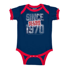 Since 1970 Baby Ruffled Trim Romper-Direct To Garment Print-Brisco Baby