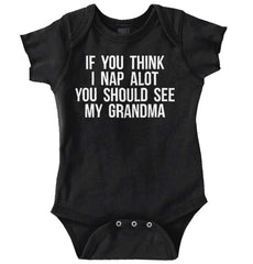 Nap A Lot See Grandma Romper Bodysuit-Direct To Garment Print-Brisco Baby